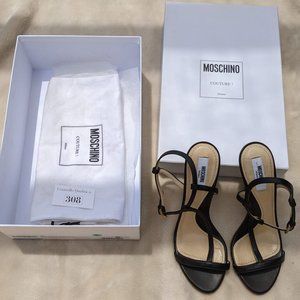 EUC Moschino Couture!  pump heels sandals in Black Sz 5 /35